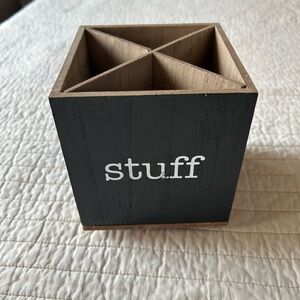 Joseph A. Collection Rotating Wooden Desk Organizer "STUFF"  Pen/Pencil Holder